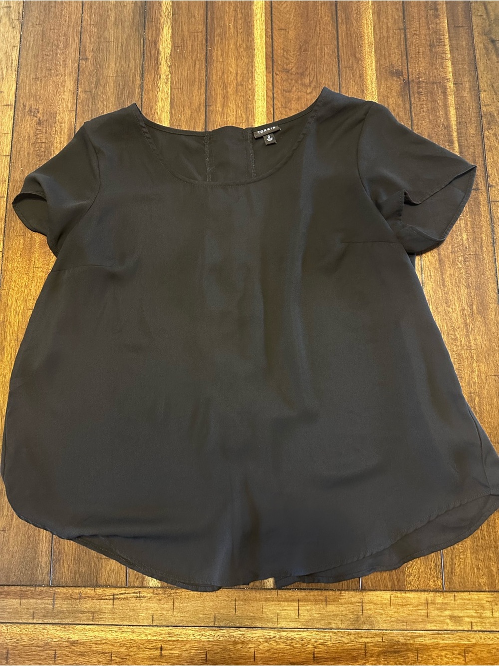 torrid Black Short-Sleeve Scoop Neck Blouse